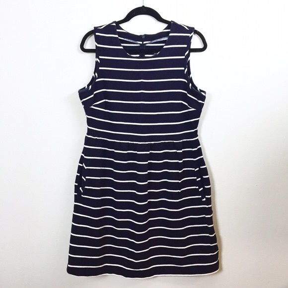 Lands' End Dresses & Skirts - Lands End Navy/White Striped Dress Size 16 petite